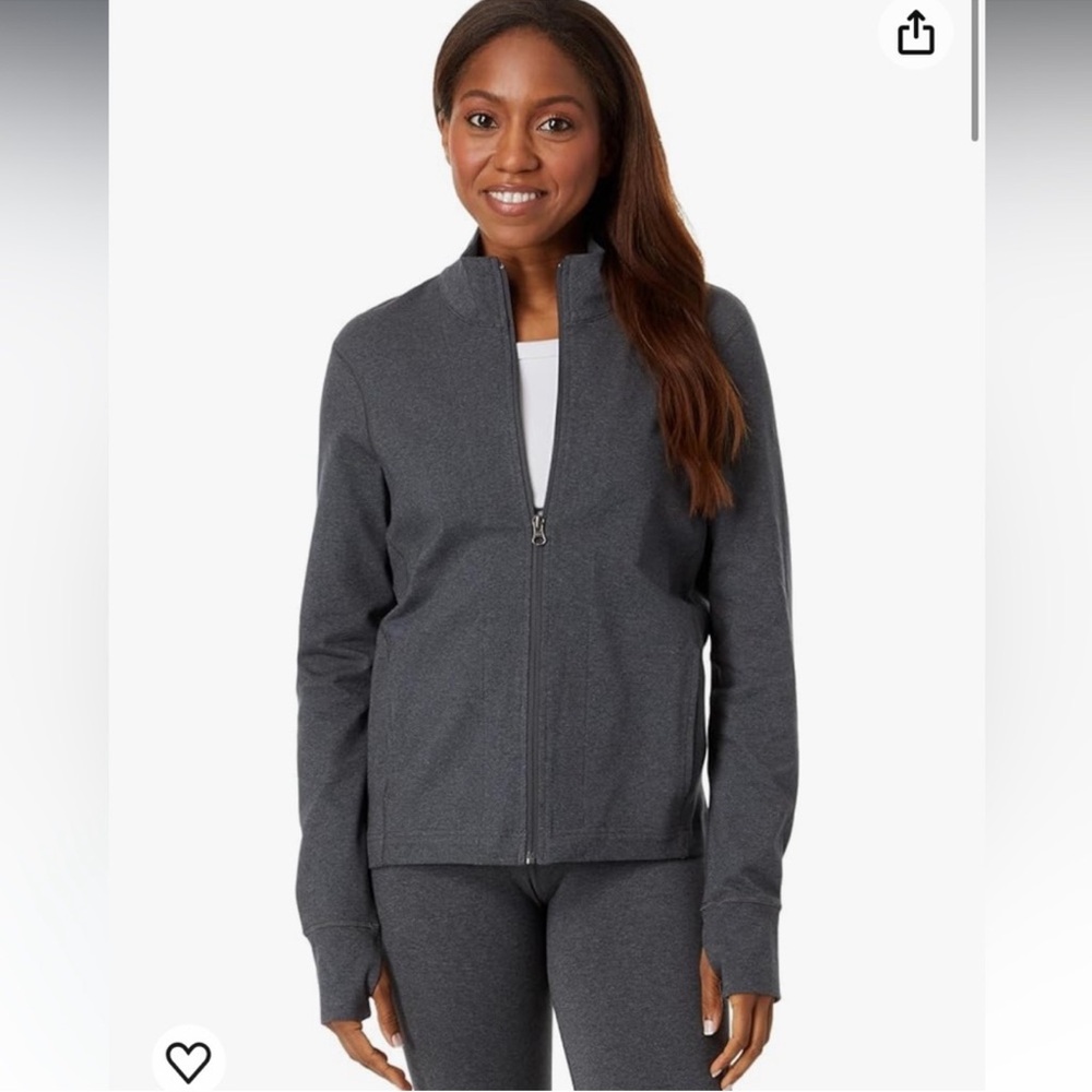 PACT Women's‎ Pure Fit Organic Cotton Zip Up Sweatshirt Size XS Grey